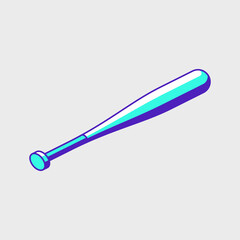 Baseball bat isometric vector illustration