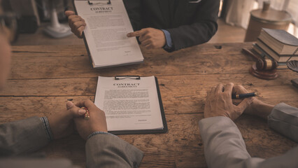 Full concentration at work. correctly sign contracts with clients, Sign and Execute Binding Contracts, contracts jargon, legal terms and definitions, signed by unauthorised person