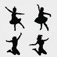 female children dance pose with girl dance pose vector file