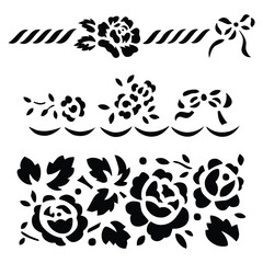 flower art black vectos