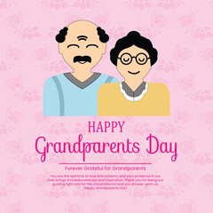 grandparent's day wishing post design vector file