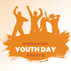 international youth day post with background pattern design vector file
