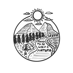 Obraz premium hand drawn vintage illustration art. This design can use to many media like pin, sticker, tshirt, wall mural, tatto etc