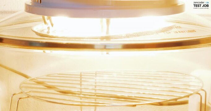4K footage Close-up Front view, Pizza oven is working, increasing the heat.