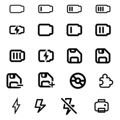 charging icon set vector