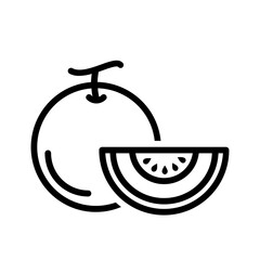 Black line icon for Cantaloupe