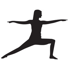 woment stretching yoga pose vector file