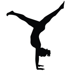 women balance yoga pose vector file