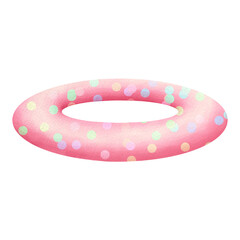 Pink Swimming ring watercolor.	