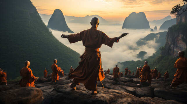 training in the mountains of a shaolin monk.