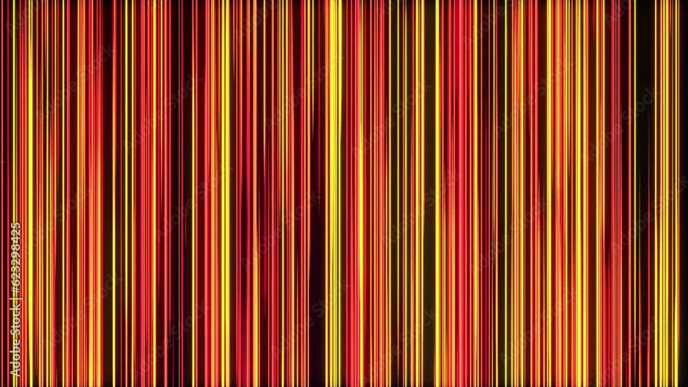 Poster red pink yellow color lines creative design background loop. digital colorful vertical stripes backd