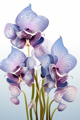 Naklejka na ściany i meble Colorful orchids. Generative AI