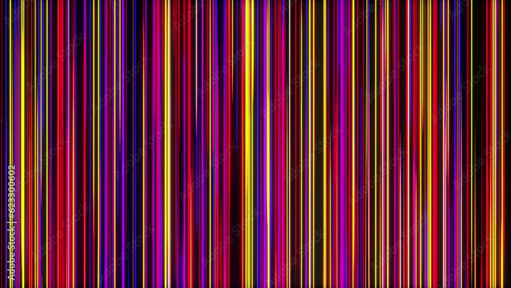 Poster red yellow blue color lines creative design background loop. digital colorful vertical stripes backd