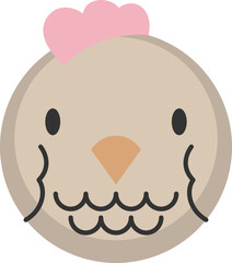 Chicken flat icon. Animal icon simple style.