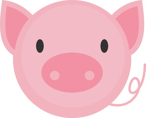 Pig flat icon. Animal icon simple style.