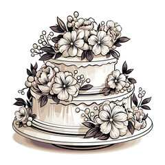 wedding cake, TShirt Design , graphic design, Generative Ai