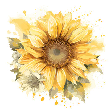 sunflower soft floral, TShirt Design , graphic design, Generative Ai
