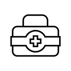 First aid kit outline icon design template vector isolated illustration