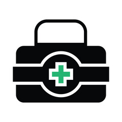 First aid kit silhouette icon design template vector isolated illustration