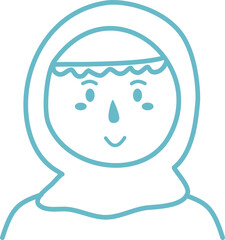cute hijab girl character illustration