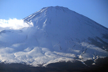 Fototapeta na wymiar Mt. Fuji with snowy scenery
