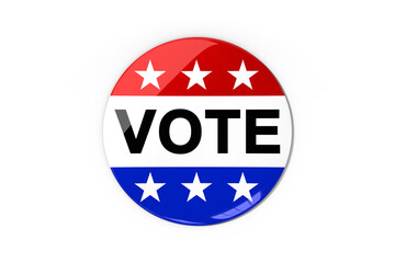 Digital png illustration of vote text on pin on transparent background