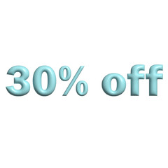 30% off sale tag