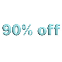 90% off sale tag