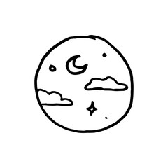 Obraz premium round shape with night sky