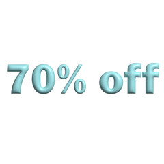 70% off sale tag