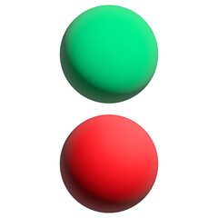 red and green spheres