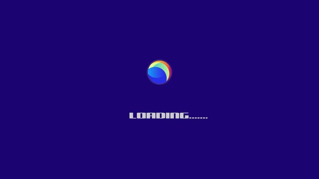 Animation of loading a ball bouncing on a blue background