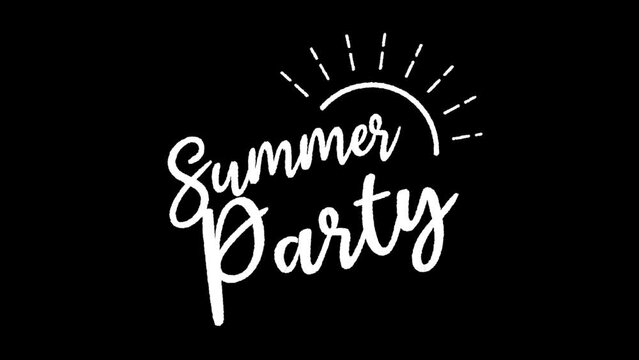 Summer party ( beach party ) logo animation movie (4K ) | background transparent