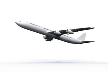 Digital png illustration of white plane flying on transparent background