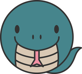 Snake line filled icon. Animal icon simple style.