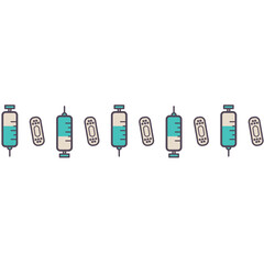 Digital png illustration of vaccine and patch icons on transparent background