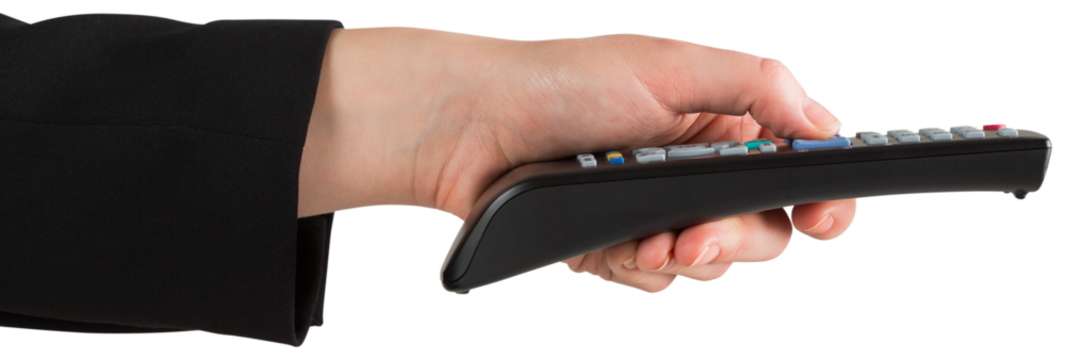 Digital png photo of caucasian woman using remote control on transparent background