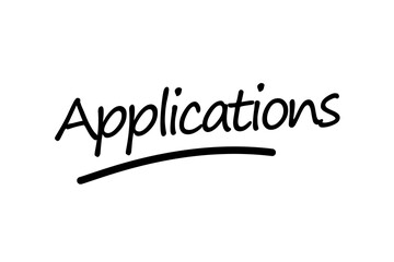 Digital png illustration of applications text on transparent background