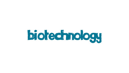 Digital png illustration of biotechnology text on transparent background