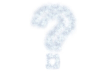 Digital png illustration of question mark with clouds on transparent background