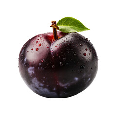 Plum, isolated on transparent background. 