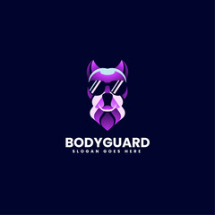 Vector Logo Illustration Bodyguard Gradient Colorful Style