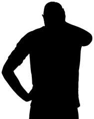 Digital png illustration of silhouette of man on transparent background