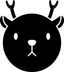 Deer glyph icon. Animal icon simple style.