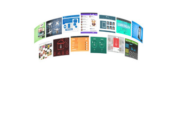 Digital png illustration of digital interfaces on transparent background