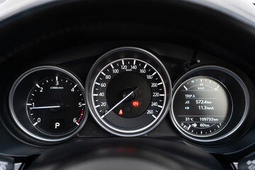 car​ instrument panel, car​ speed motor of​ night, car​ dashboard​ modern​ automobile...
