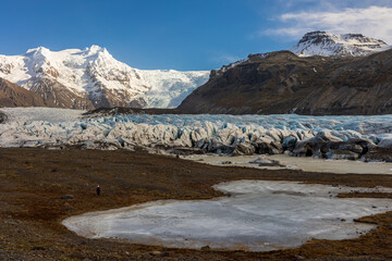 Svinafellsjokull glacier in a sunny day