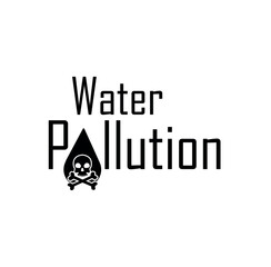 water pollution sign on white background