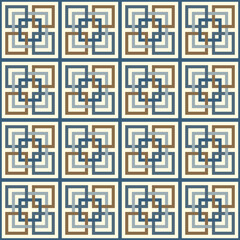 Obraz premium Japanese Overlap Square Line Vector Seamless Pattern