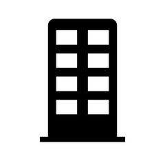 High-rise building silhouette icon. Tower. Vector.